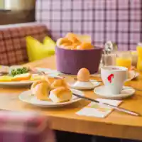 Set breakfast table at Bacher's © Hotel Bacher